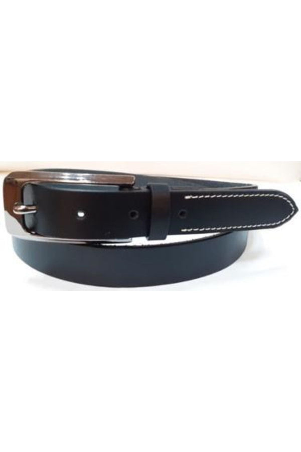 Solid Black Leather Belt (SE-1657)